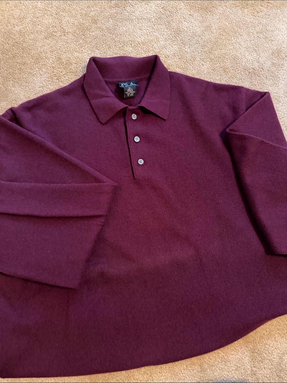 Cashmere Men's Long-Sleeve Sweater Burgundy